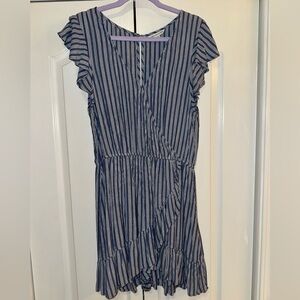 Striped blue and white romper